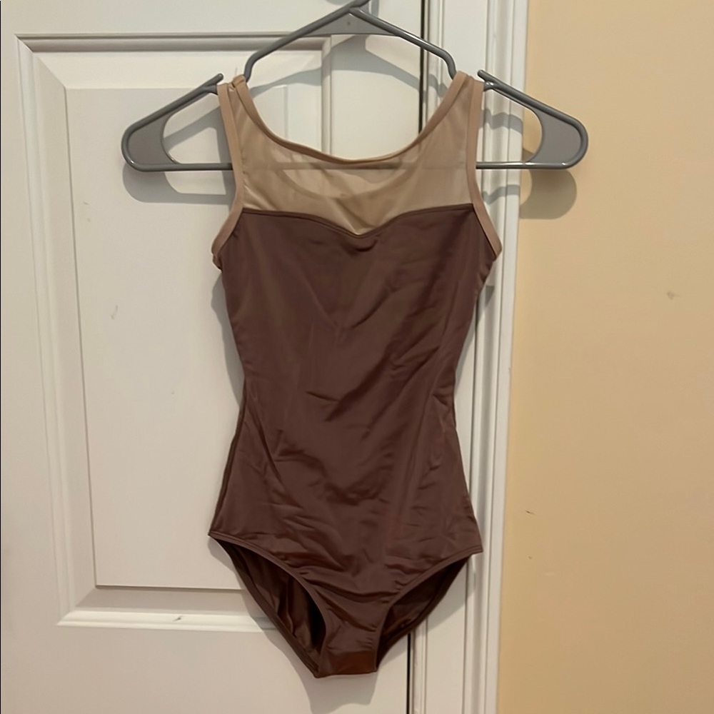Mocha and nude Mariia leotard large child EUC